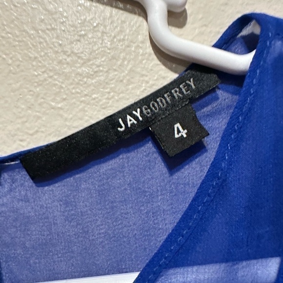 Jay Godfrey Women's Silk A-Line Dress Size 4 - Royal Blue - Picture 3 of 4